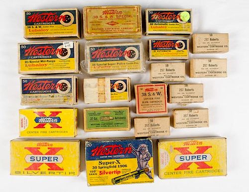 Large Group of Various Caliber Western Boxed Cartridges 