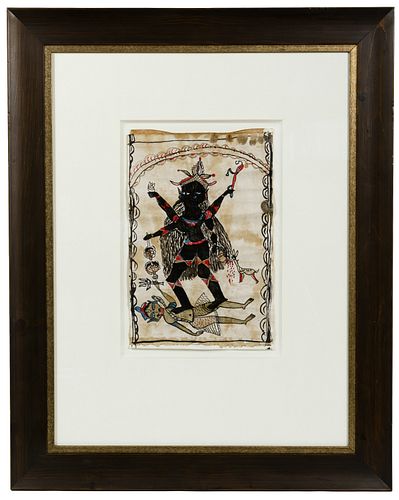 Unknown Artist (Indian, 20th Century) Polychrome Ink on Paper