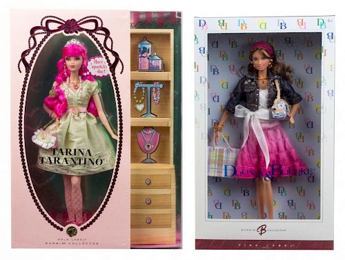 Two Luxury Fashion Themed Barbies