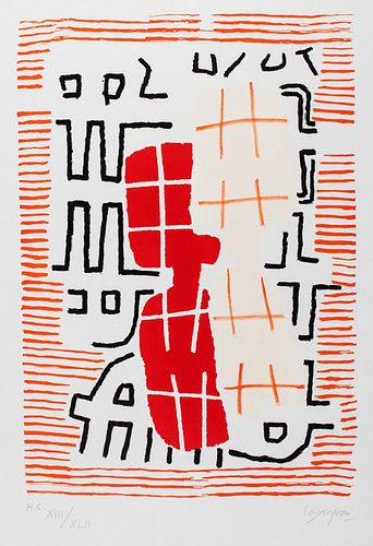 Giuseppe Capogrossi (Roma 1900-1972)  - Red composition, 1966
