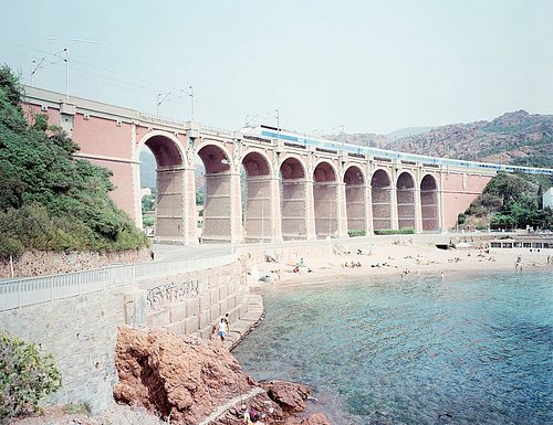 Massimo Vitali (1944)  - Antheor Viaduct, from the portfolio "Landscape with Figures", years 1980
