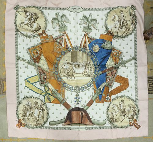 Hermes silk scarf, "Napoleon", 35" x 35".