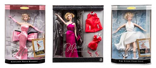 Four Marilyn Monroe Themed Barbies