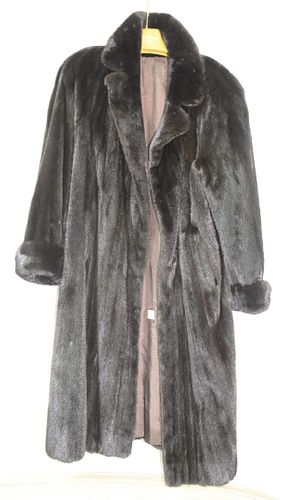 Chloe black mink full length coat.