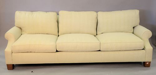 A. Rudin custom large sofa in pale green, lg. 100".