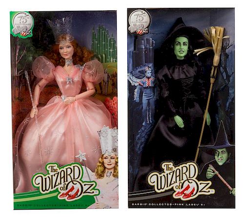 Two Pink Label 75th Anniversary Wizard of Oz Themed Barbies