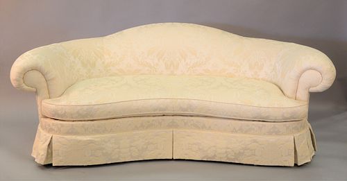 Hickory upholstered sofa having rounded back, excellent condition, ht. 38", wd. 88".
