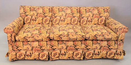 Custom upholstered sofa with tapestry type of upholstery, lg. 79".
