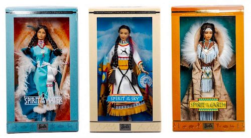 Three Limited Edition Native Spirit Collection Barbies