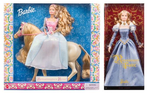 Two Renaissance Themed Barbies