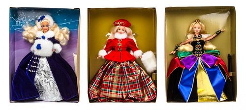 Five Limited Edition Winter Princess Collection Barbies