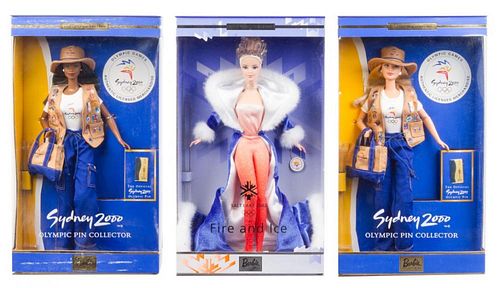 Five Olympic Themed Barbies