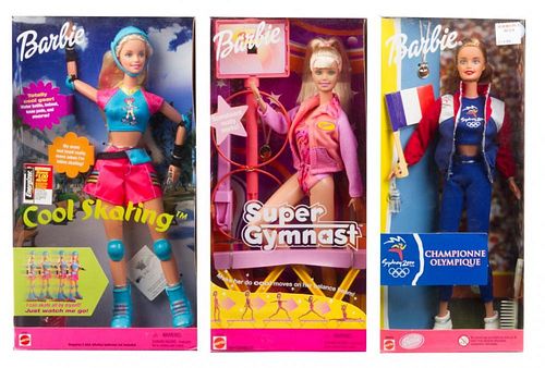 Six Olympic and Sport Themed Barbies
