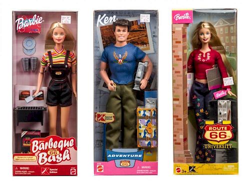 Six Route 66 Barbies