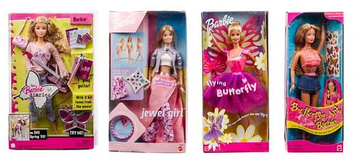 Four Butterfly Themed Barbies