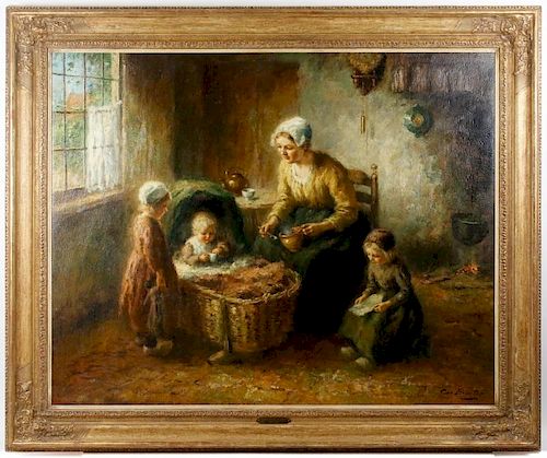 Cornelis Wouter Bouter, "A Mother's Joy", O/C