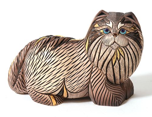 Modern Art Pottery Cat Sculpture
