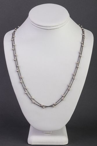 Jacmel Mauritius Designer Silver Hematite Necklace