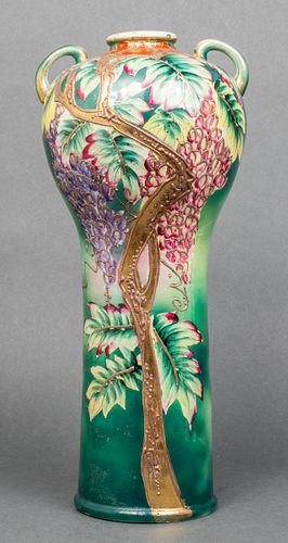 Art Nouveau Double-Handled Pottery Vase