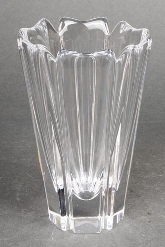 Orrefors "Corona" Modern Cut Crystal Vase