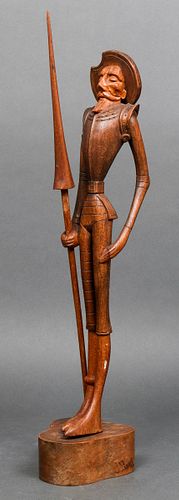 Jose Pinal "Don Quixote" Carved Wood Sculpture