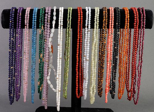 Multicolored Gemstone Beaded Necklaces, 18