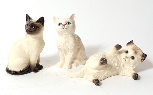 Royal Doulton & Other Ceramic Cat Figures, 3