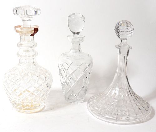 Waterford & Other Cut Crystal & Glass Decanters, 3