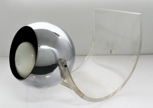 Mid-Century Modern Acrylic & Chrome Table Lamp