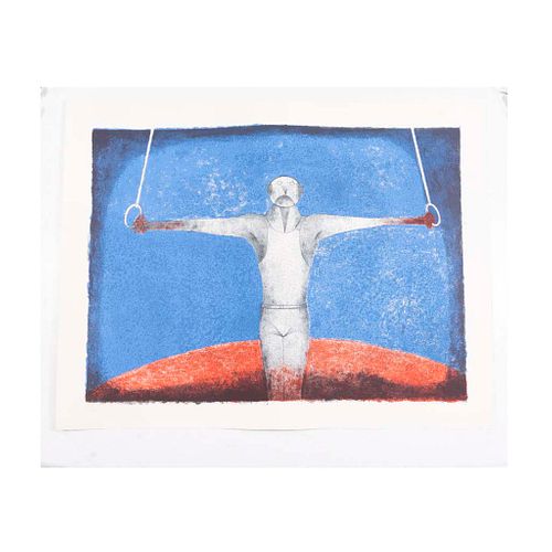 PRECIOS DE RECUPERACIÓN. Rufino Tamayo. Cruz de Hierro, El Gimnasta. Litografía, 50 / 300. Con sello de agua de DSW. 58 x 78 cm