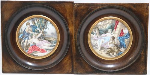 TWO CA. 1800 PAIR OF FRAMED MINIATURE PORTRAIT