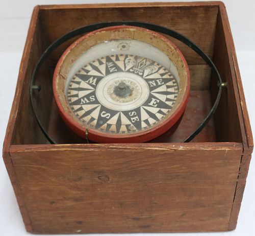 MID-19TH CENTURY DRY CARD SHIP'S COMPASS BY