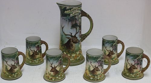 SEVEN PIECE NIPPON CIDER SET WITH 11" TANKARD