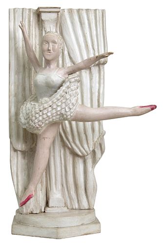 Folk Art Carved Ballerina