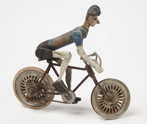 Folk Art Whirligig Bicycle Rider