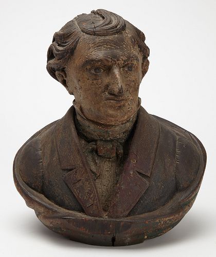 Folk Art Bust of William Seward by Joseph Bowers