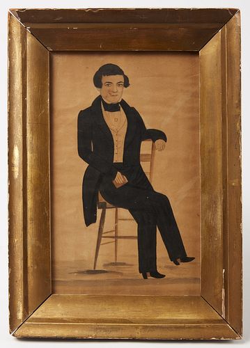 Folk Art Portrait of a Gentleman - J Evans