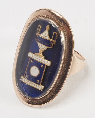 Blue Enamel Mourning Ring -1793