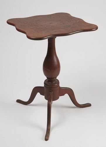 Candlestand with Cabriole Legs and Shaped Top