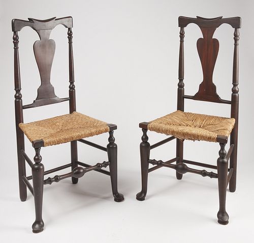 Pair Hudson Valley Queen Anne Chairs
