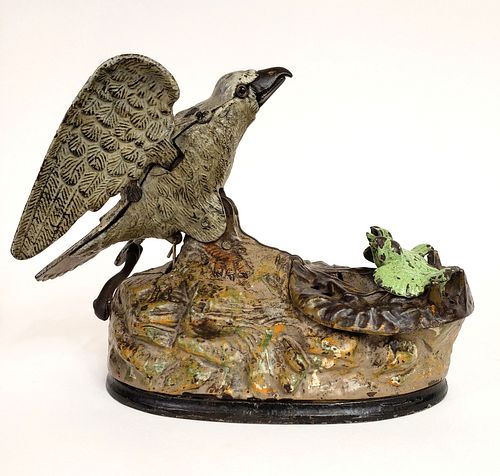 Eagle and Eaglets Mechanical Bank Patent 1883