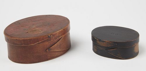 Two Oval Boxes - one stamped C.H.