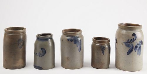 5 Southern Stoneware Jars