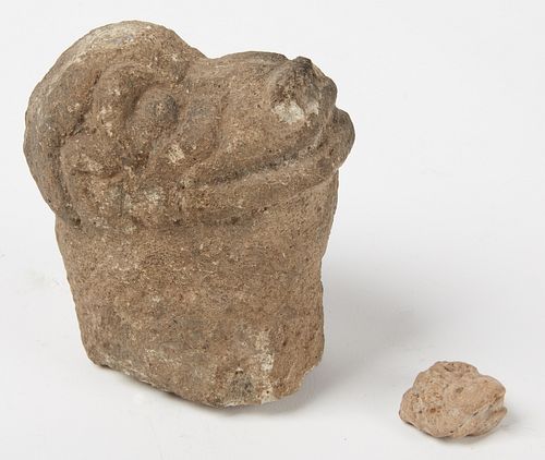 Two Pre Columbian Stone Fragments