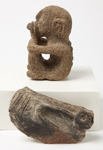 Pre-Columbian Lot of Two Stone Figures