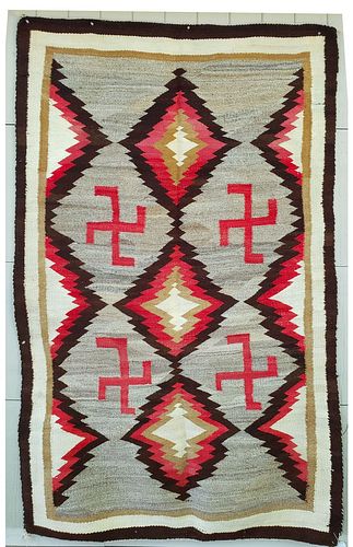 Large Navajo Regional Rug with Whirling Logs