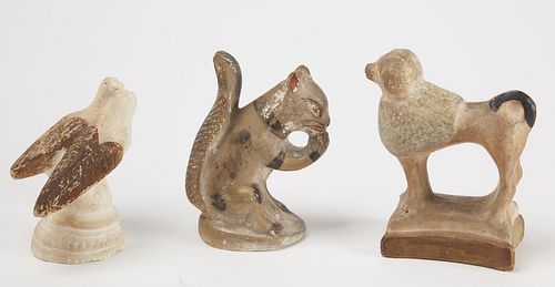 Chalkware Squirrel, Poodle & Kissing Doves