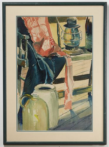 Edgar Batzell - watercolor still life - 1937