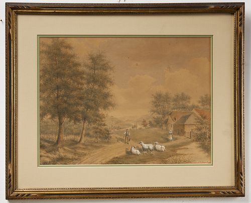 Two Watercolors dated 1855