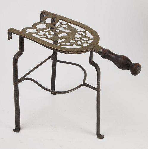 Fine Brass and iron standing trivet with Phoenix